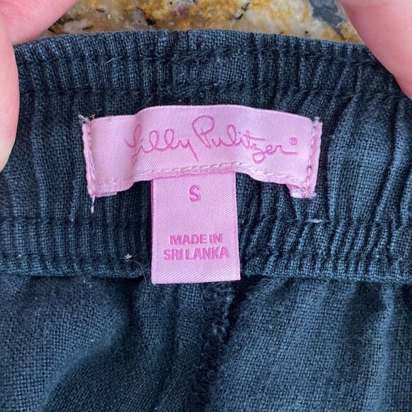 Lilly Pulitzer Linen Pull On Drawstring Waist Straight Leg Pants - Picture 5 of 10